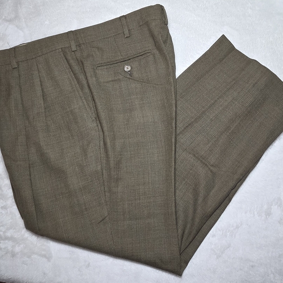 Eddie Bauer Mens Pants Dress Tall Brown AKA 100% Wool/Line Lining Size 36x32 - Picture 14 of 14